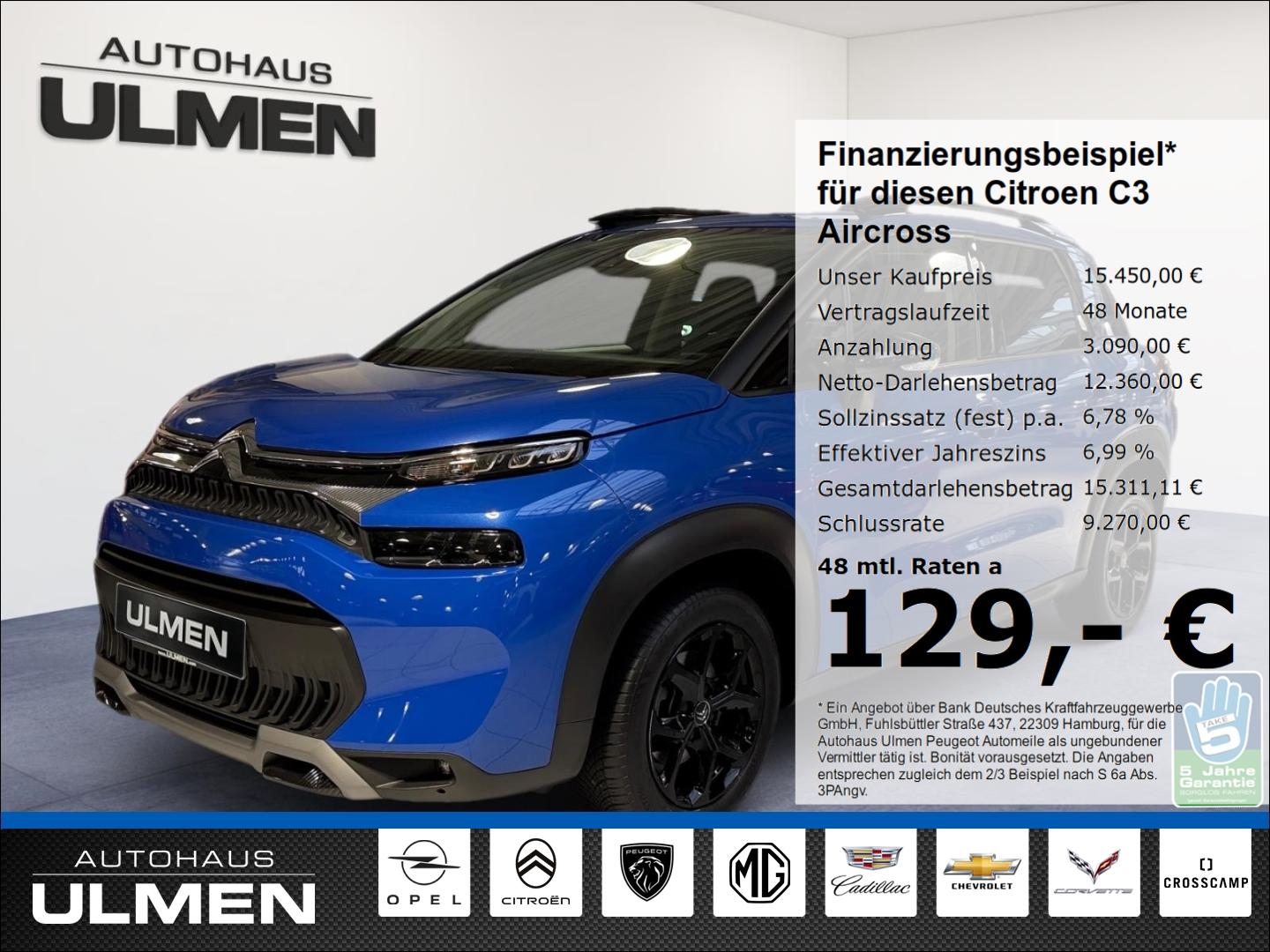 Citroën C3 Aircross Shine 110 Navi Apple CarPlay SHZ