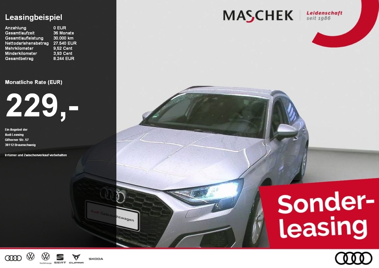 Audi A3 Sportback 30 TDI VCplus Standh Naviplus Parka