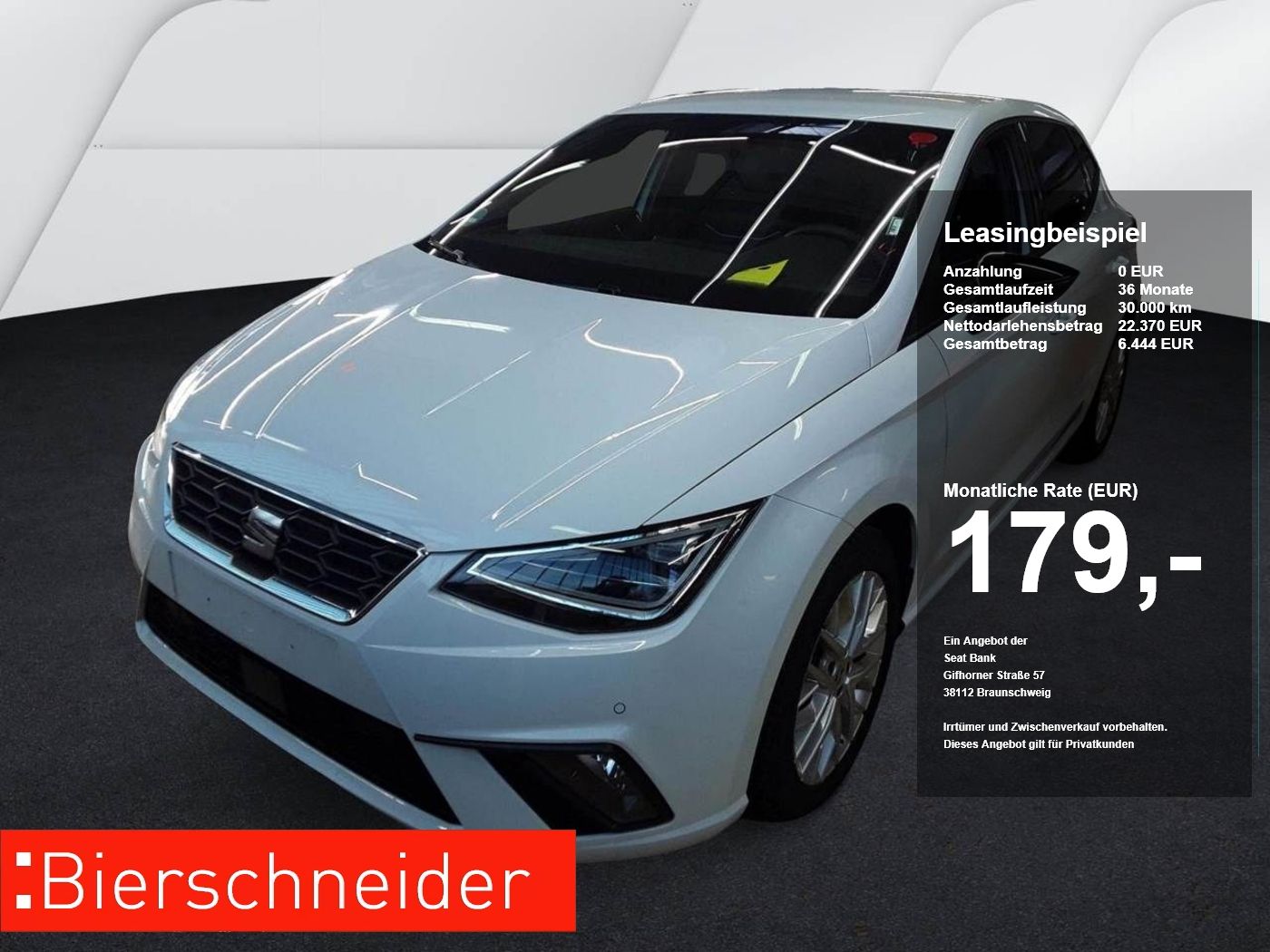 Seat Ibiza 1.5 TSI DSG FR ab 156.- EUR mtl. 990.- Anz