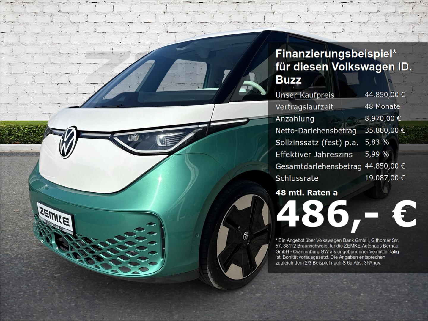 Volkswagen ID. Buzz Pro 150 kW AHK-klappbar Navi Memory Sit