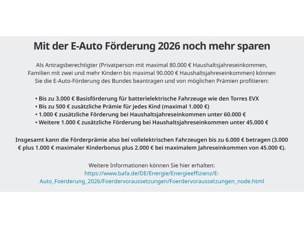 KGM Torres EVX Nomad, 80,6 kWh, Wärmepumpe, LED