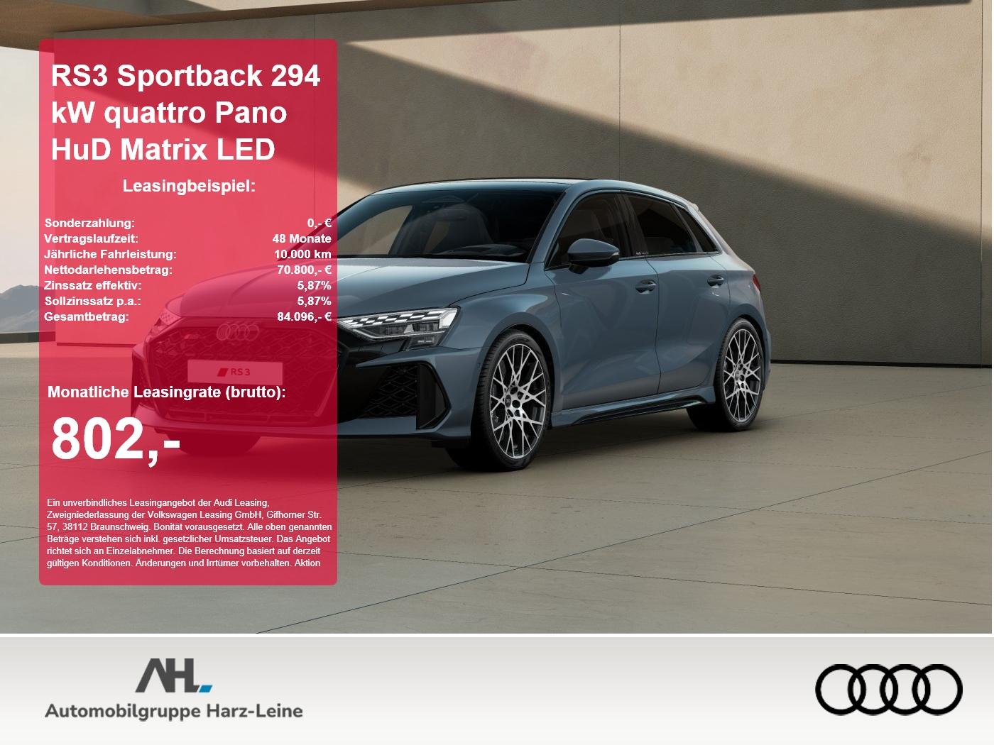 Audi RS3 Sportback 294 kW quattro Pano HuD Matrix LED