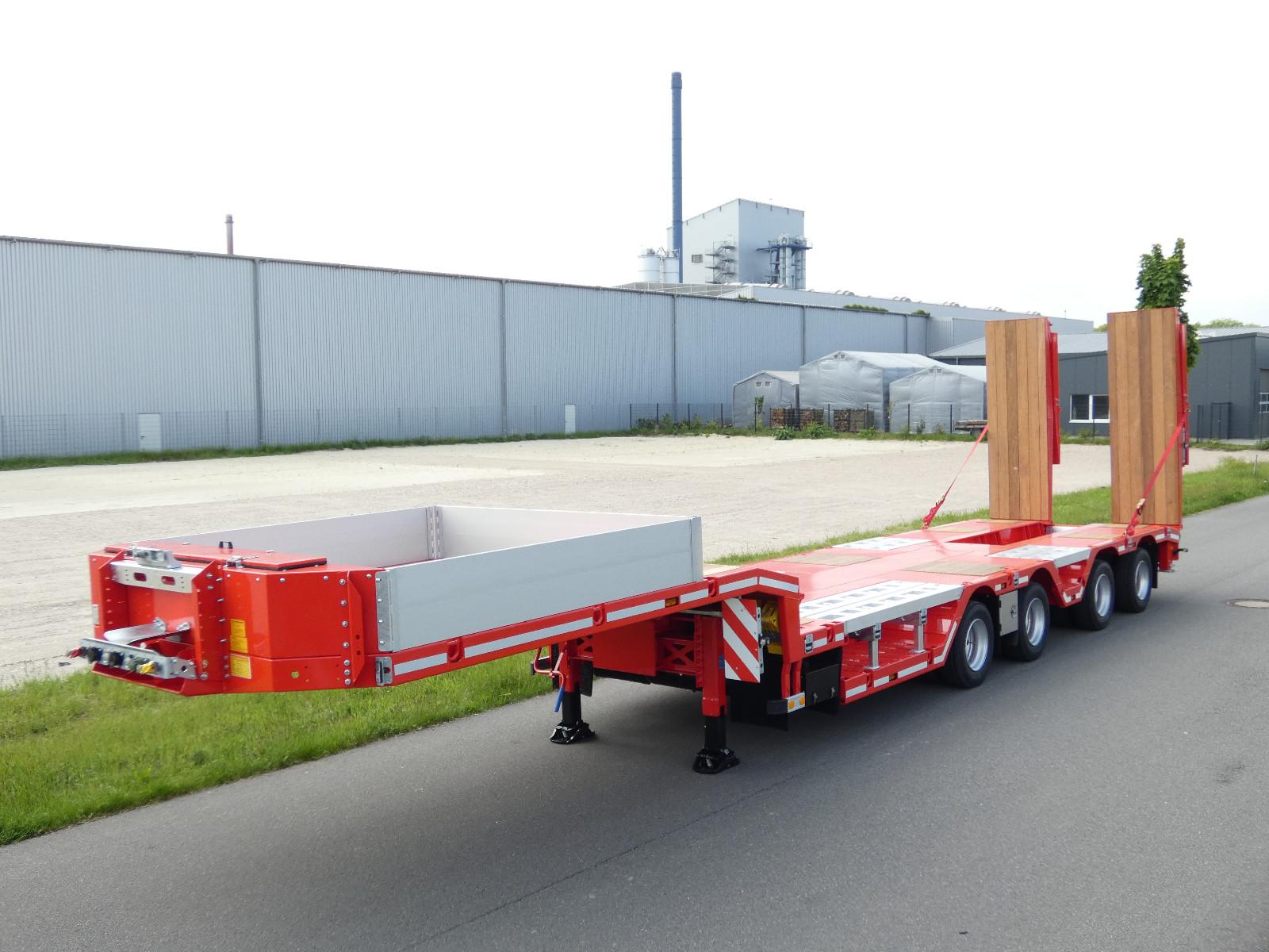 HRD 4-Achs teleskopierbarer Semitieflader, Rampen