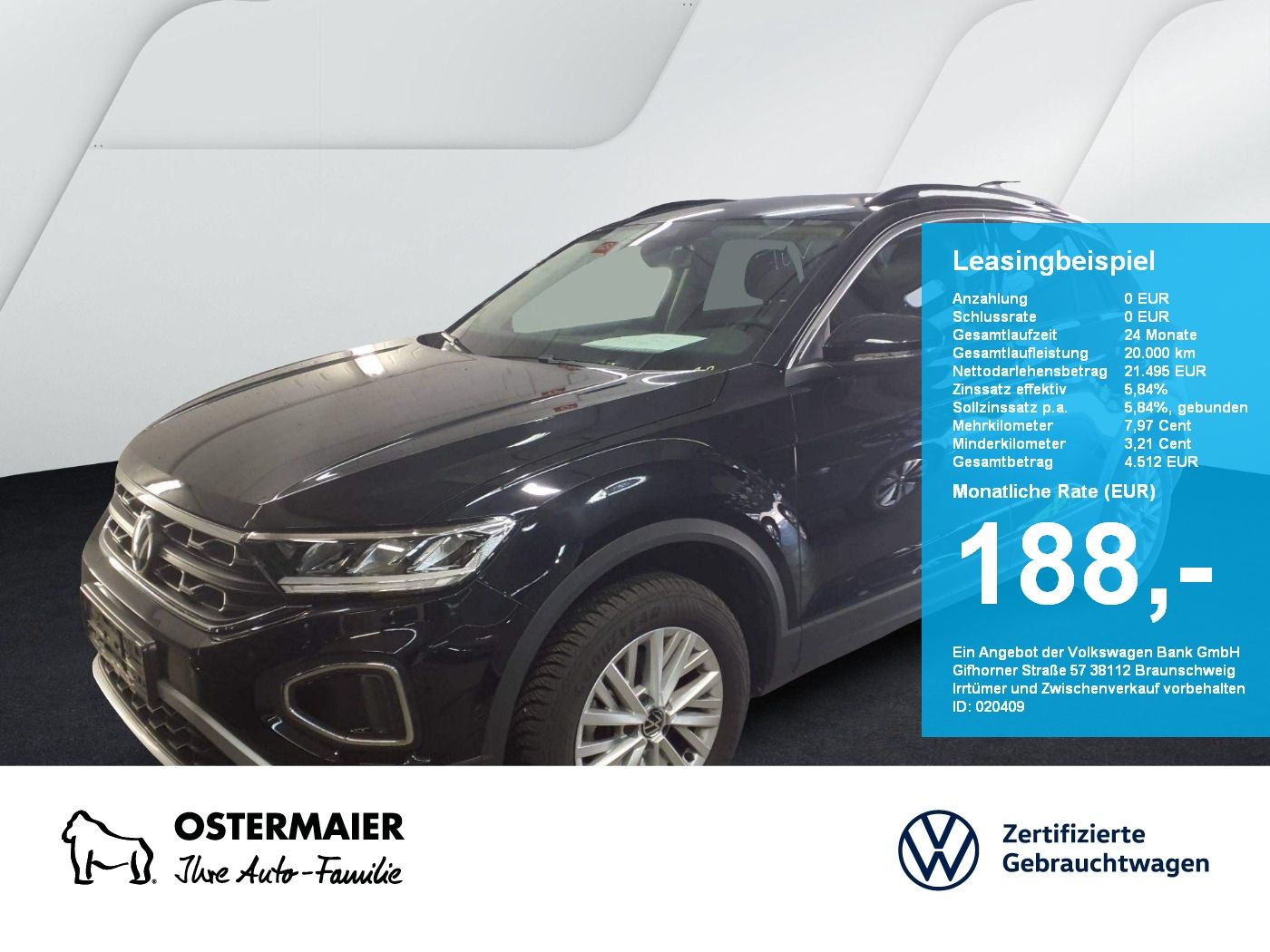 Volkswagen T-Roc LIFE 1.0TSI 116PS LED.NAVI.SHZG.APP-C
