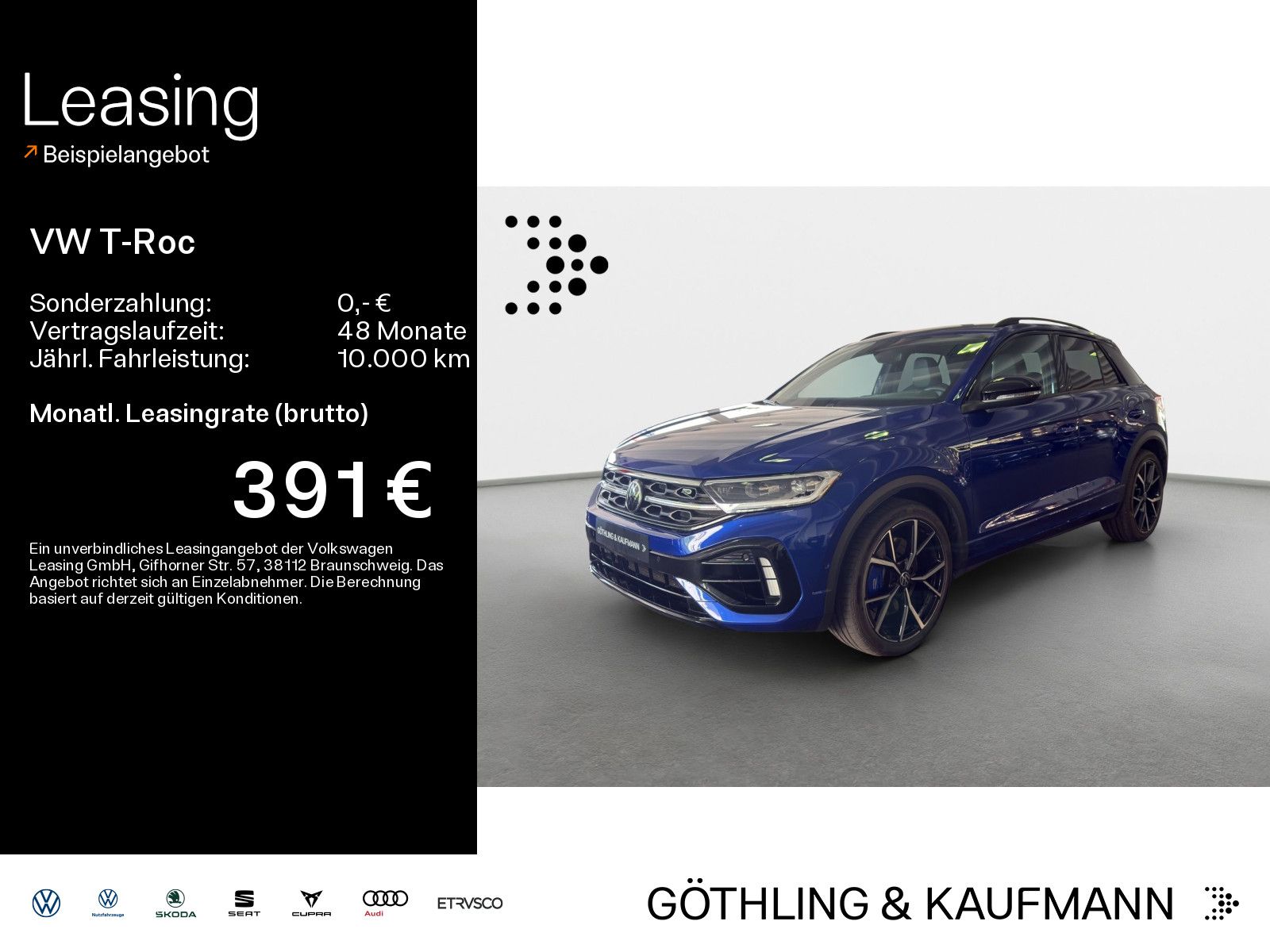 Volkswagen T-Roc R 4M 2.0 TSI*BLACKSTYLE*AKRA*LEDER*AHK*KAM