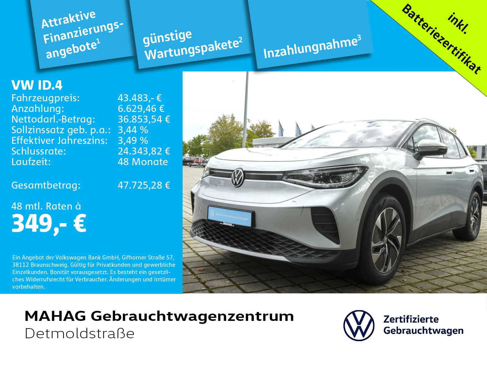 Volkswagen ID.4 Pro 210 kW AHK IQ.Light WärmePu CCS Navi P foto 2