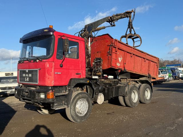 MAN 27.322 6x6 tipper / crane + grab full steel