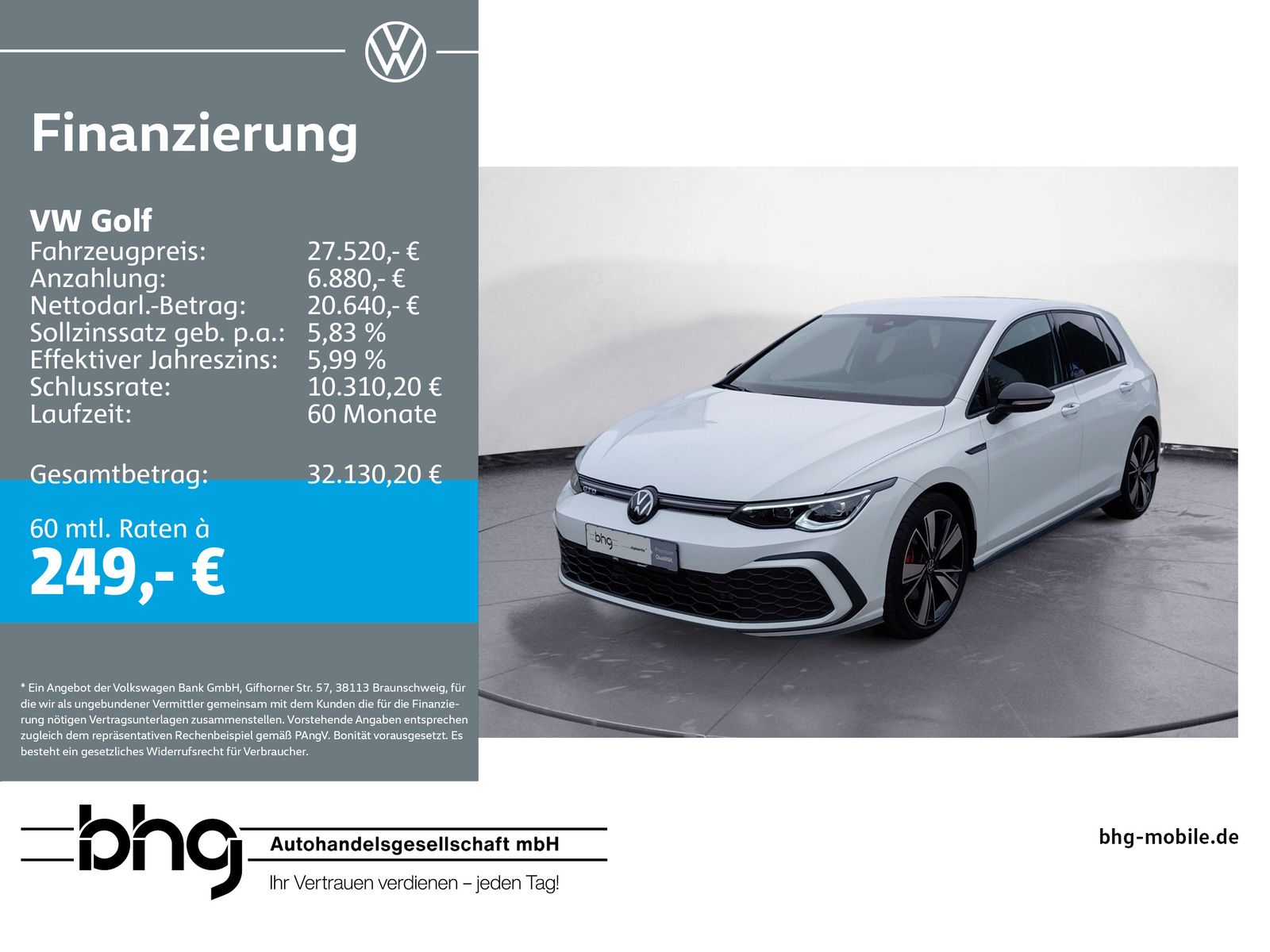 Volkswagen Golf GTD 2,0 l TDI SCR 7