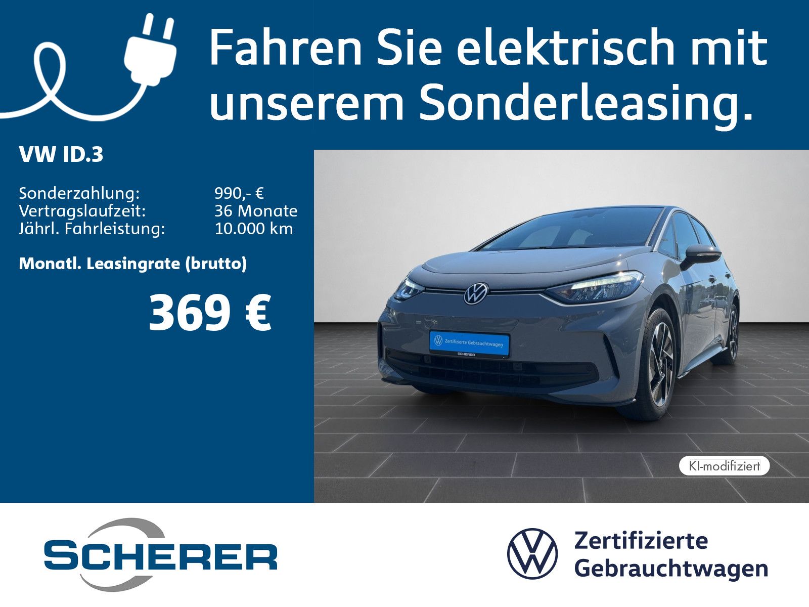 Volkswagen ID.3 Pro 58 kWh SOH 91% 18 in Schwarz glan foto 1
