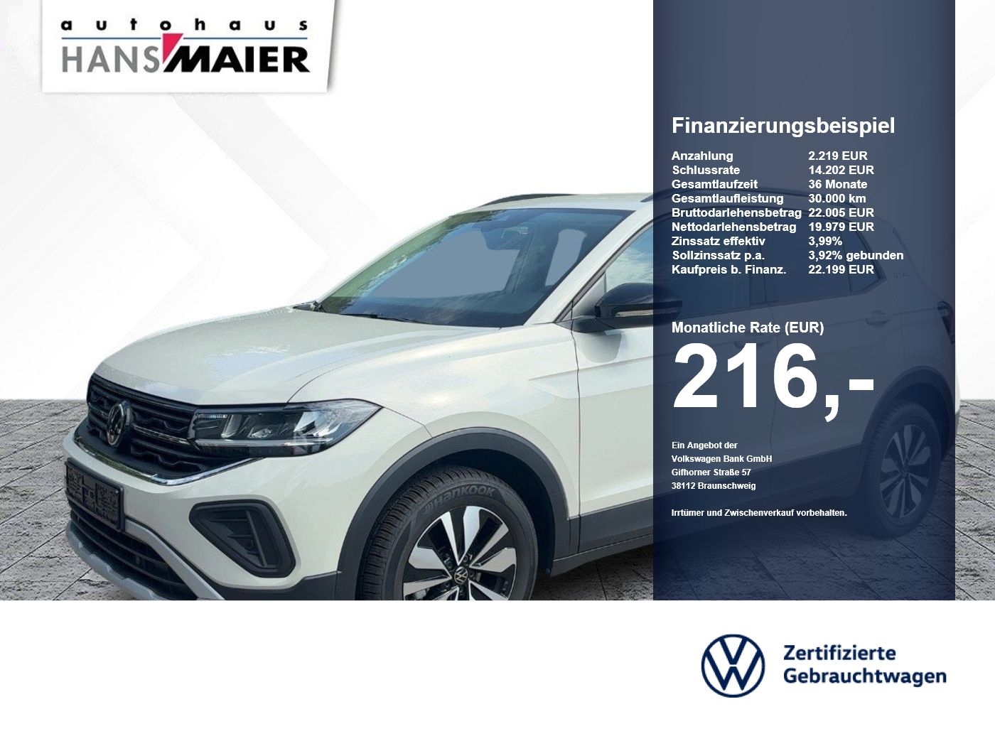 Volkswagen T-Cross TSI Goal 5Gang LED ACC AppCon GJR SH LM foto 1