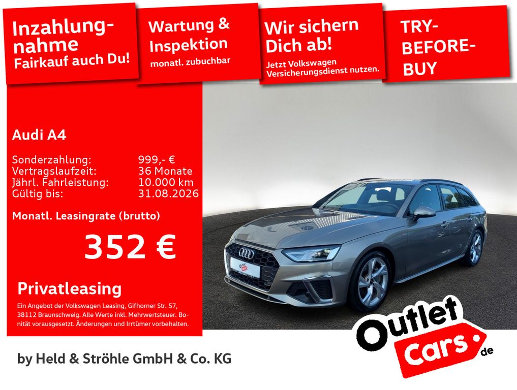 Abbildung Leasingangebot Audi A4 40 TDI Avant S-Line AHK KAM NAVI+ SHZ