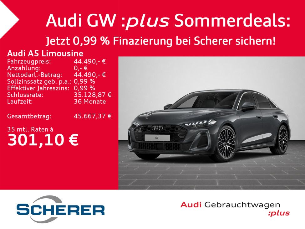 Audi A5 Limousine TFSI 150 kW S tronic S Line LED Tec