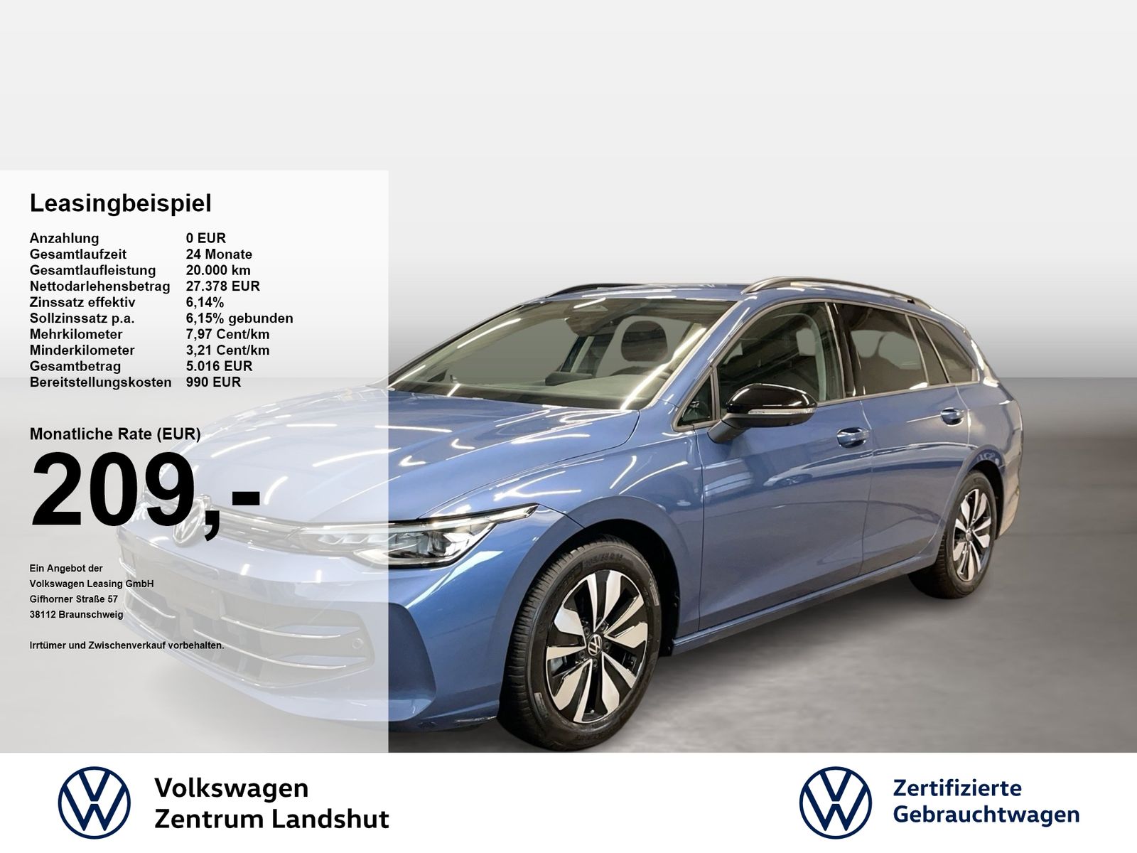 Volkswagen Golf VIII Variant 1.5 eTSI DSG Life GOAL 360 ACC