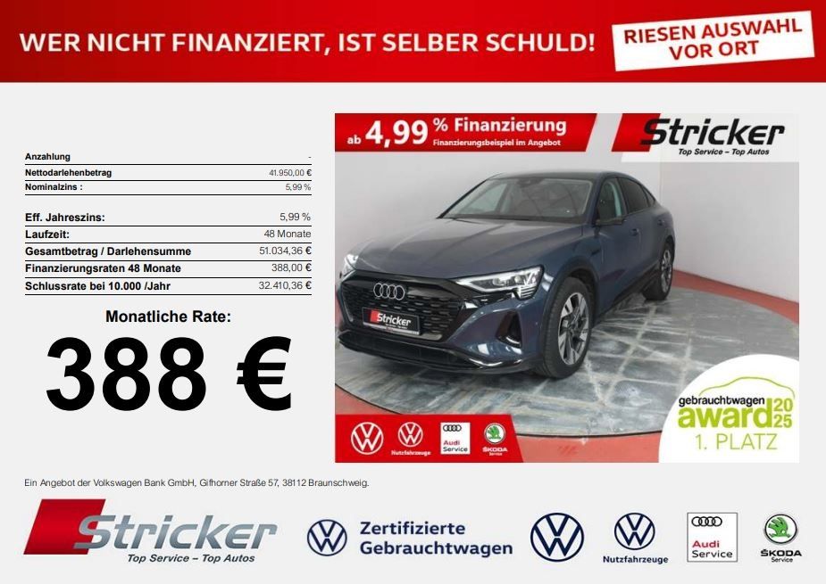 Audi Q8 e-tron Sportback 55 quattro 388,-ohne Anzahlu foto 1
