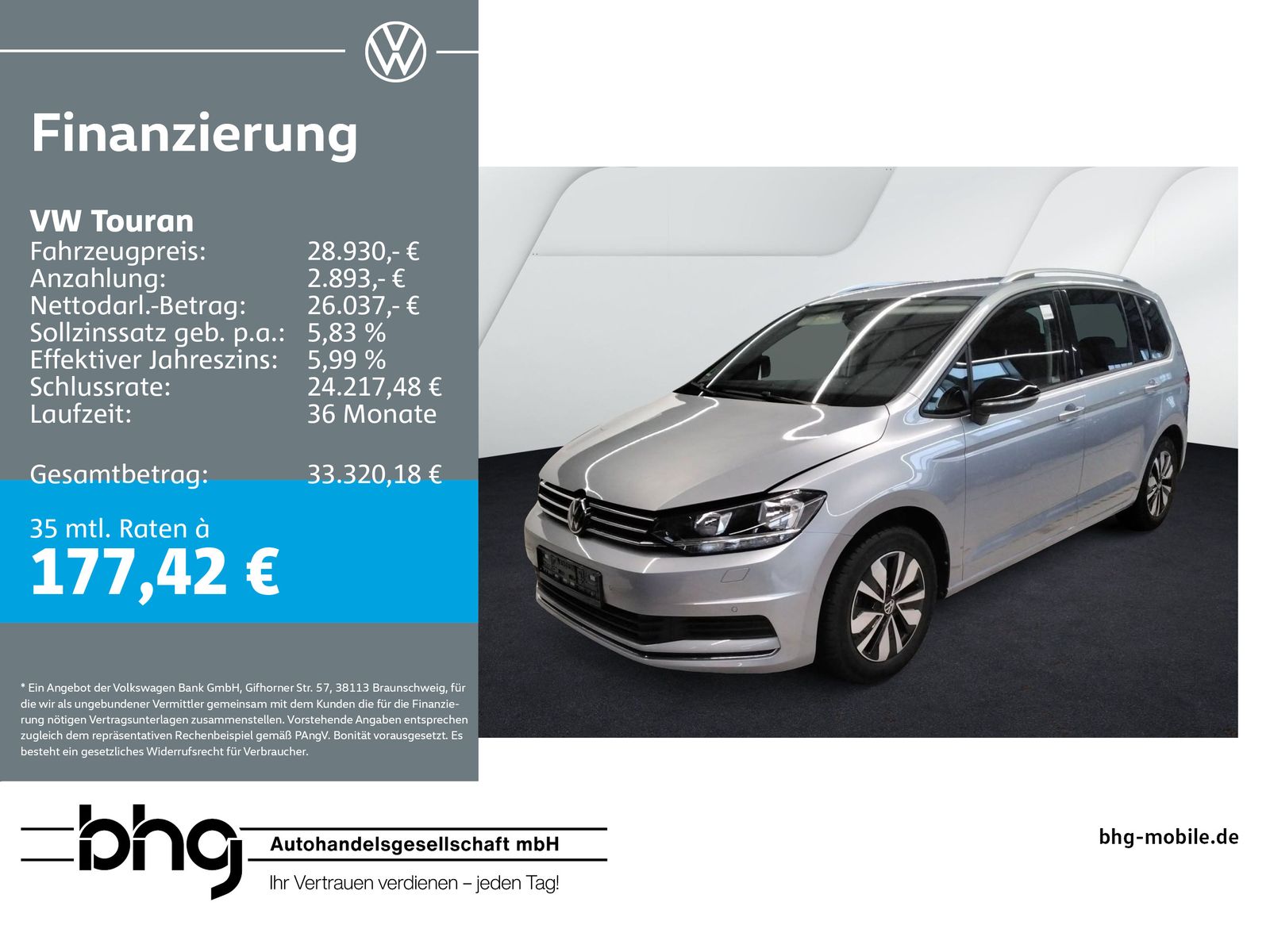 Volkswagen Touran Comfortline 1,5 TSI 6-Gang