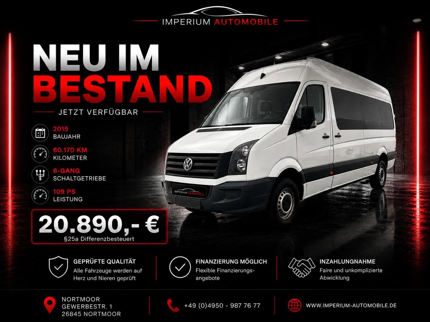 Volkswagen Crafter 2.0 TDI 35 L2H2 *9-SITZE*KLIMA*RAMPE*BTH