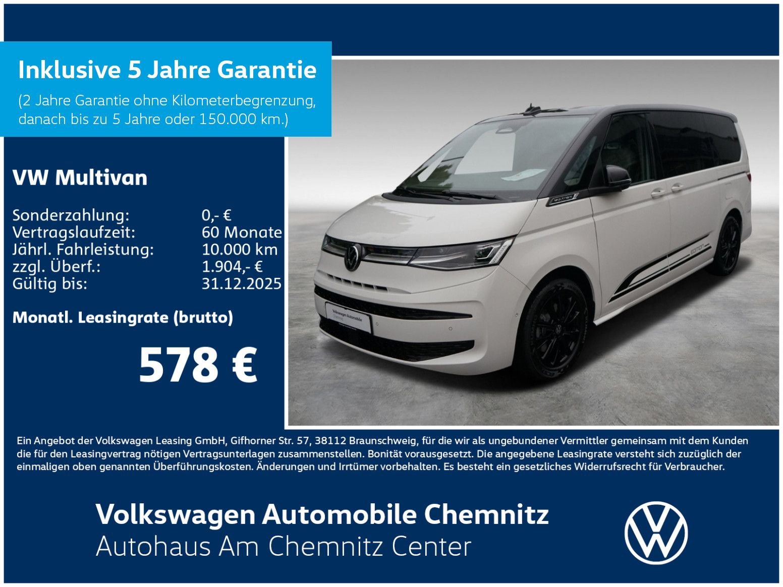 Volkswagen Multivan Edition 2,0l 150 kW TSI DSG 3124mm LÜ