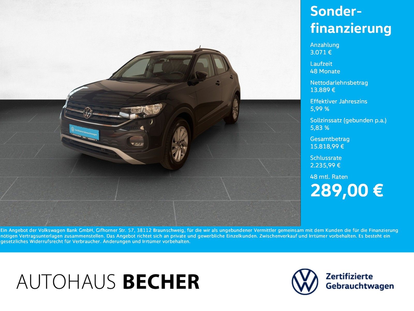 VW T-Cross Life 1.0 TSI 5-Gang /Navi