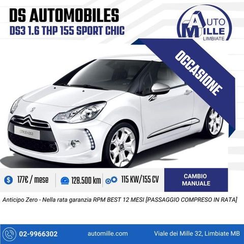 DS Automobiles DS AUTOMOBILES DS 3 1.6 THP 155 Sport Chic