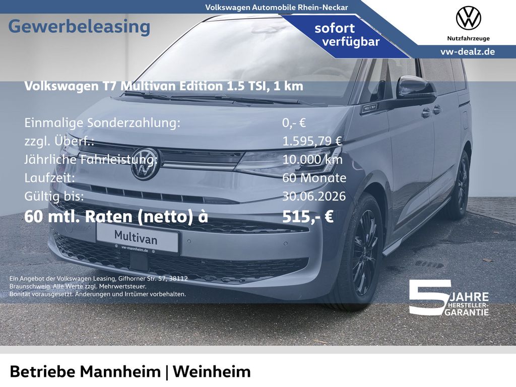 Volkswagen Multivan Edition 1.5 l eHybrid 4 MOTION DSG NAVI