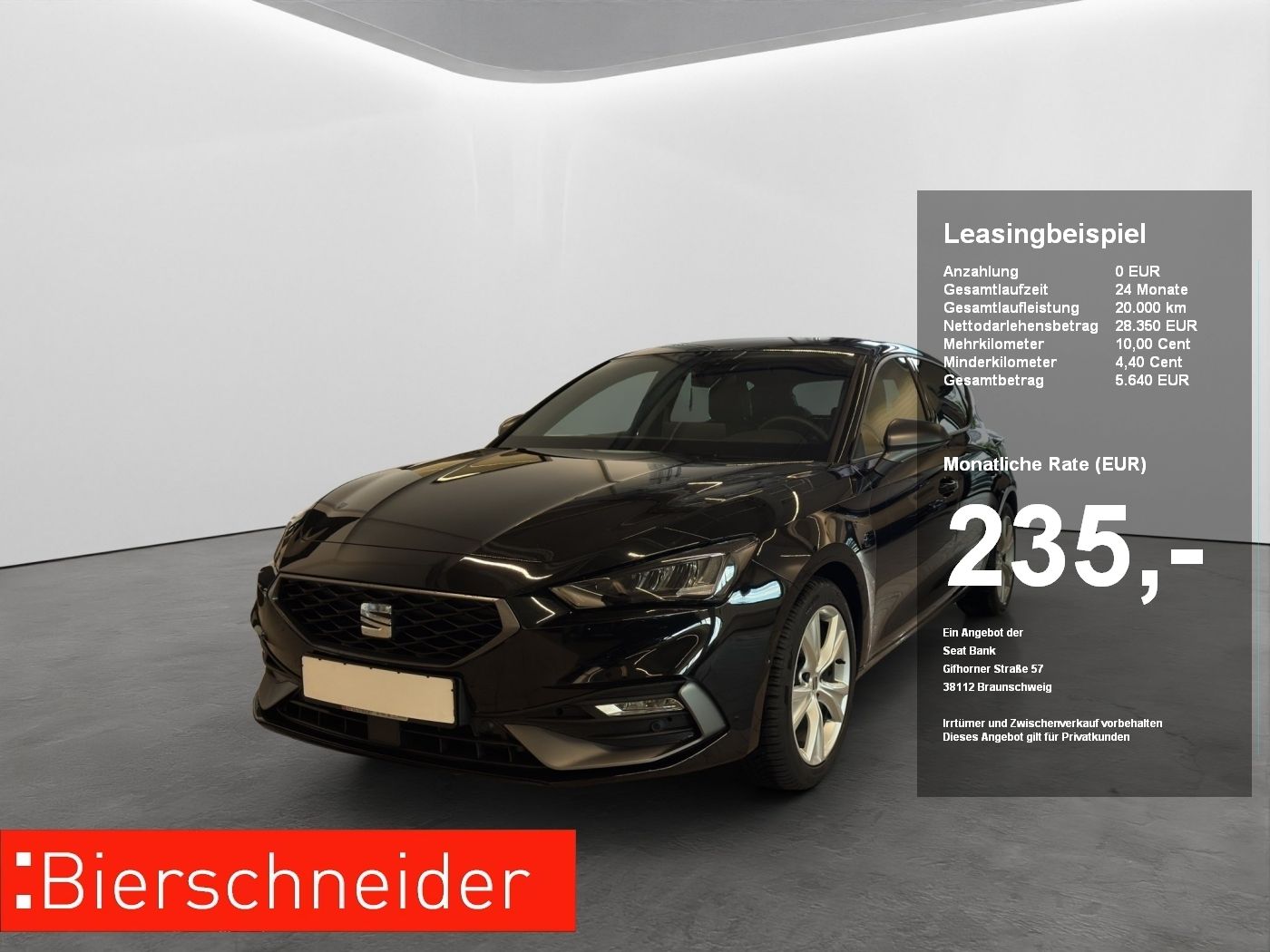 Seat Leon 2.0 TDI DSG FR ab 192.- EUR mtl. 1000.- Anz