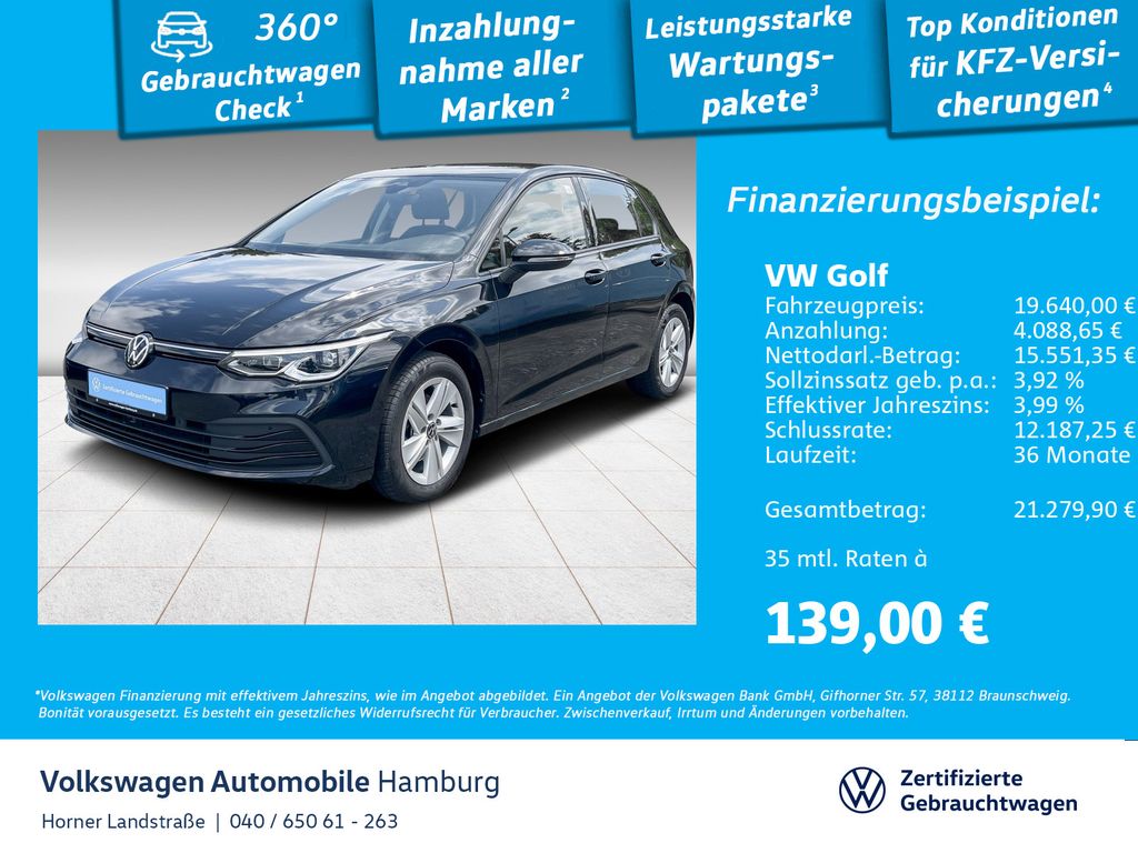 Volkswagen Golf VIII Life 1.5 TSI LED Navi CarPlay Sitzhzg