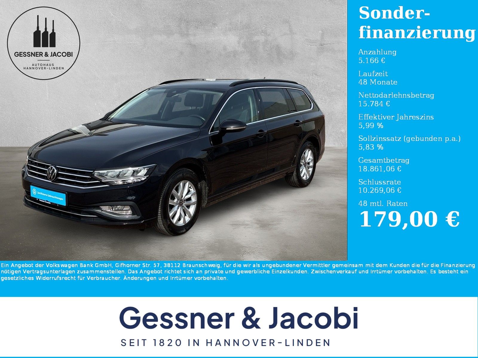 Fahrzeugabbildung Volkswagen Passat Variant Business 2.0 TDI DSG RFK App-Conn