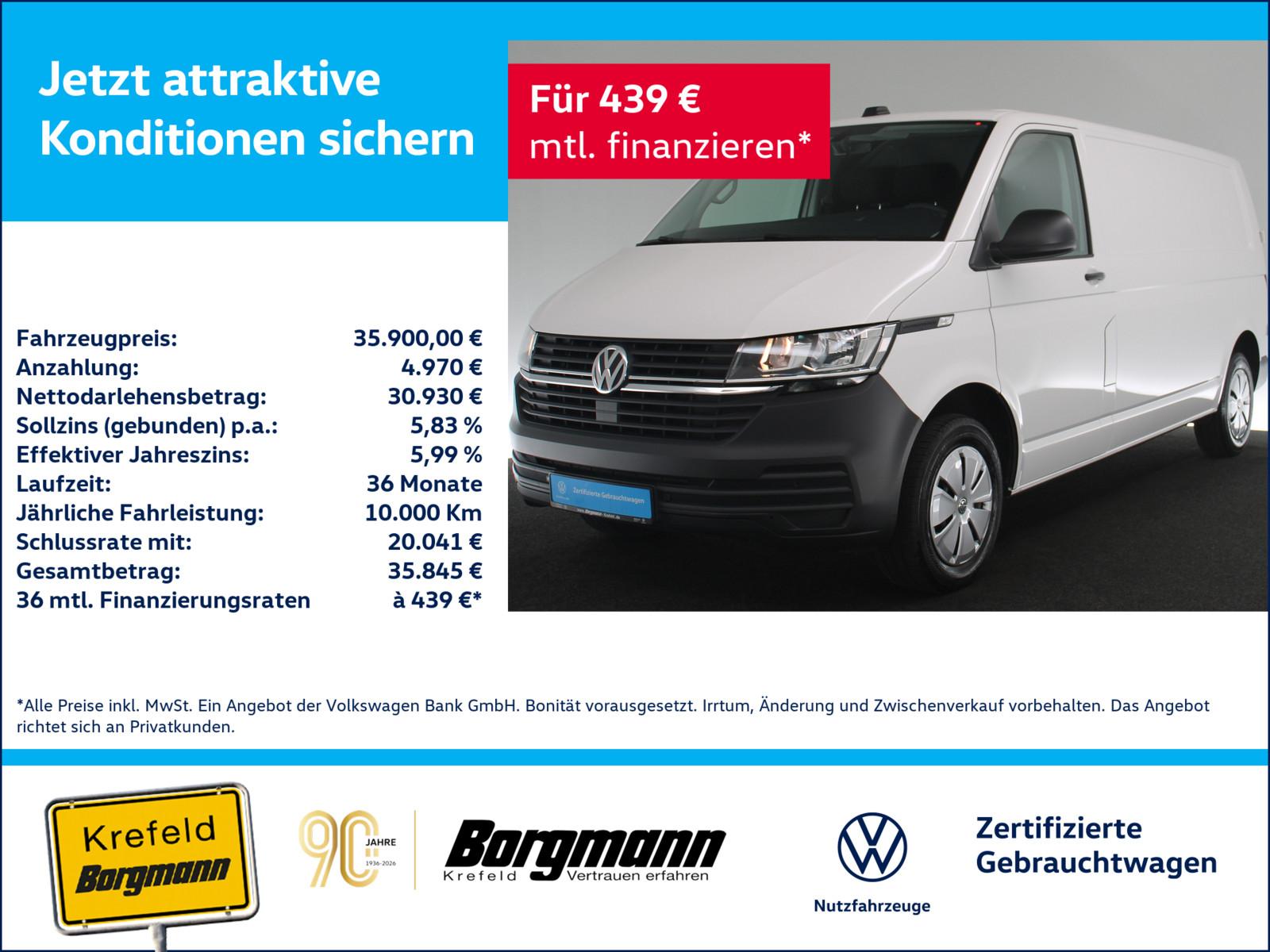 Volkswagen T6.1 Transporter Kasten 2.0 TDI lang FWD AHK PDC