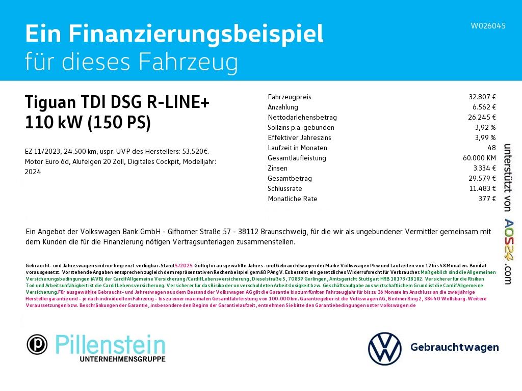 Volkswagen Tiguan TDI DSG R-LINE+ NAVI-APP+AHK+20"+eHKL+LED