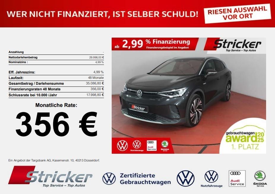 Volkswagen ID.4 1st Max 150/77 356,-ohne Anzahlung Pano AHK