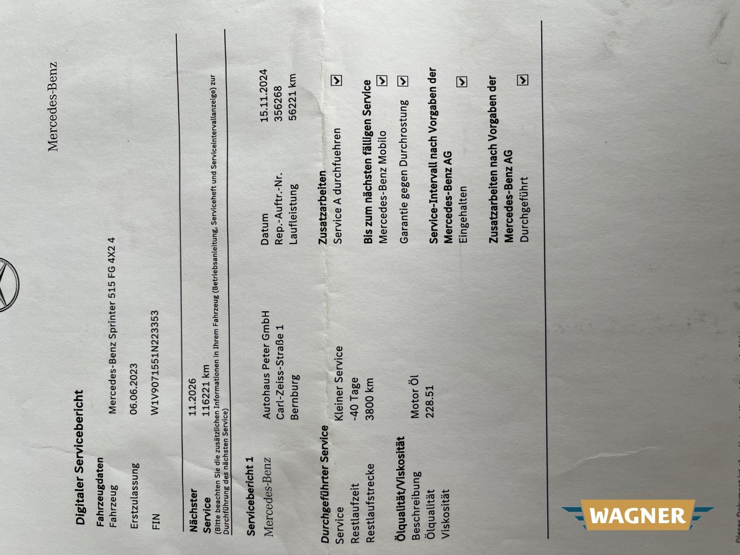 Fahrzeugabbildung Mercedes-Benz Sprinter RKB Gamo Verkaufswagen Neupreis 160 Tau