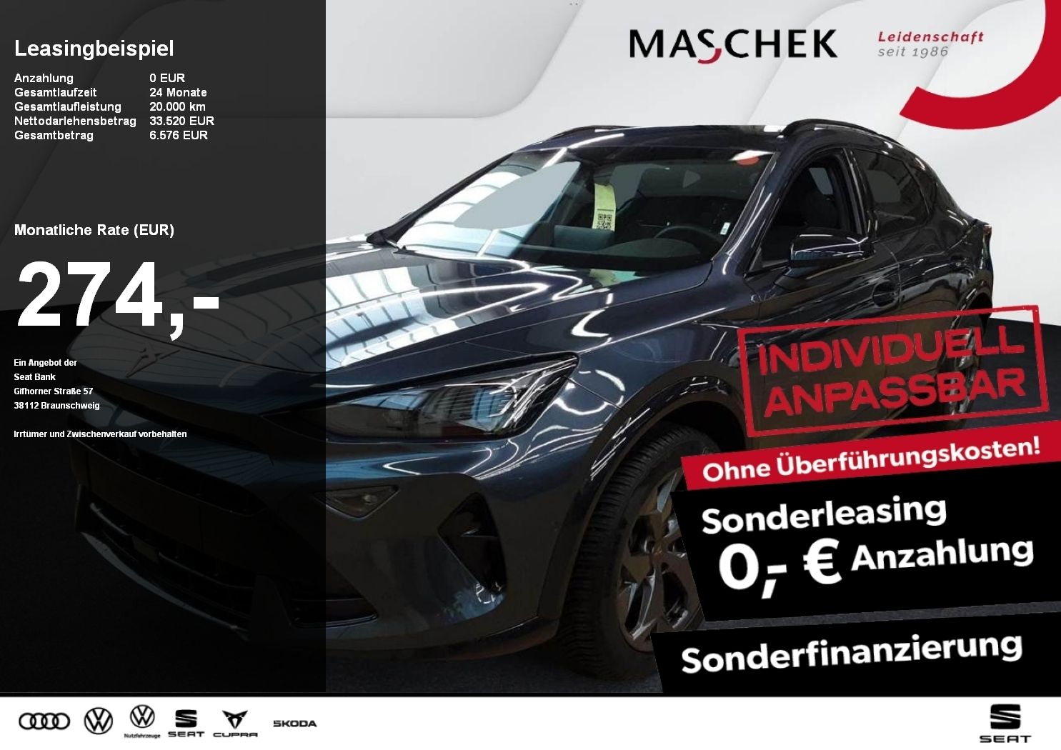 Cupra Formentor 1.5 eTSI Sonderleasing ohne zzgl Koste