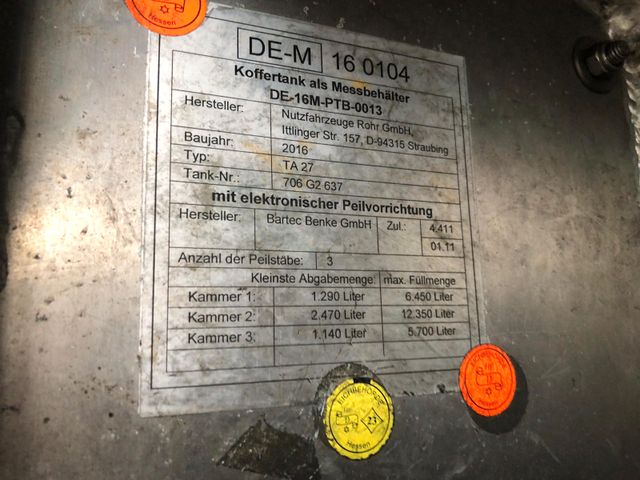 FH420 Tridem*ADR*3 Kammern 26700LT*ROHR*Sening