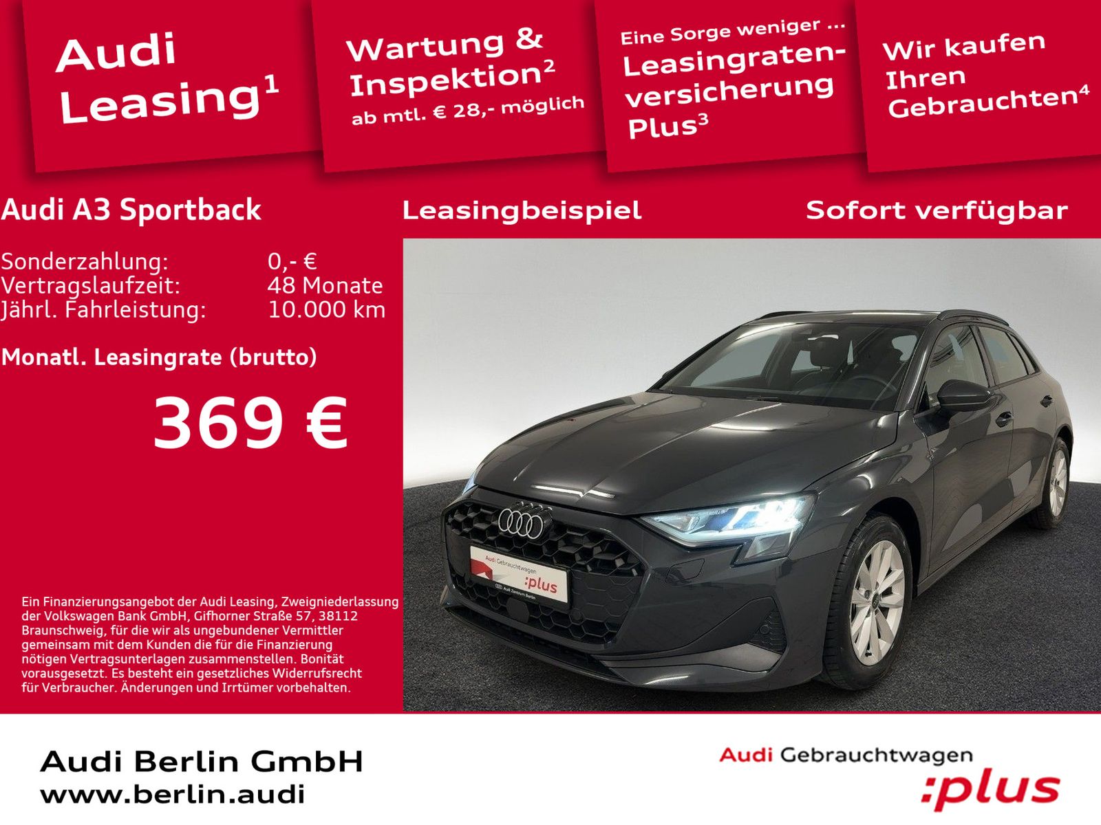 Audi A3 Sportback 30 TDI 6-G. LED RFK NAVI PDC VIRTC
