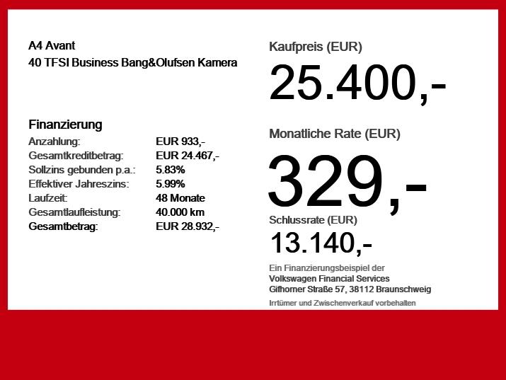 Audi A4 Avant 40 TFSI Business Bang&Olufsen Kamera, миниатюра 6