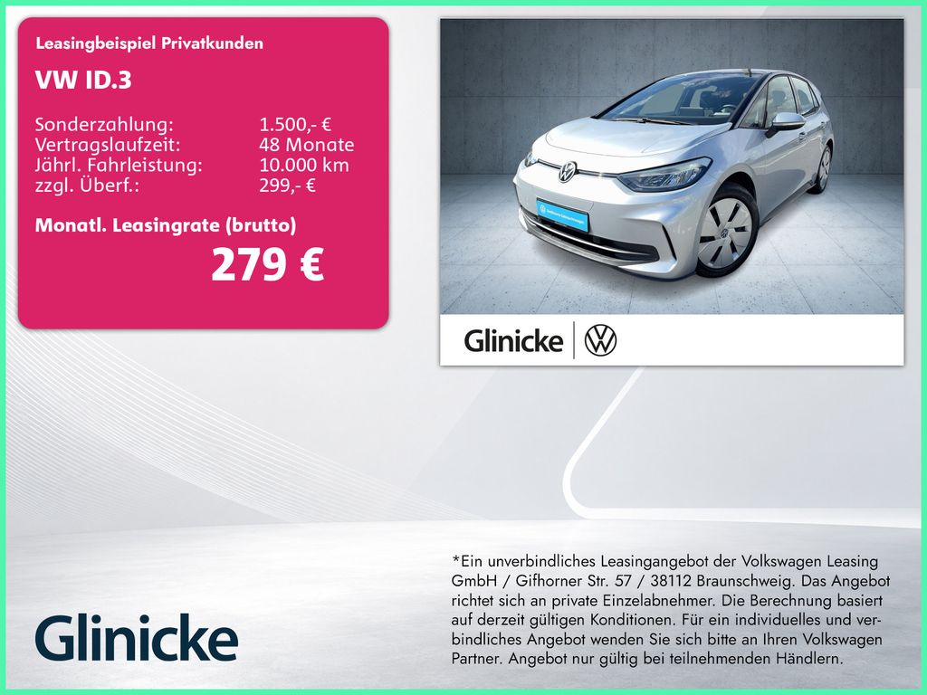 Volkswagen ID.3 Pro W-Pumpe/Nav/AppCon/ACC/SHZ/Clima/BT/18"