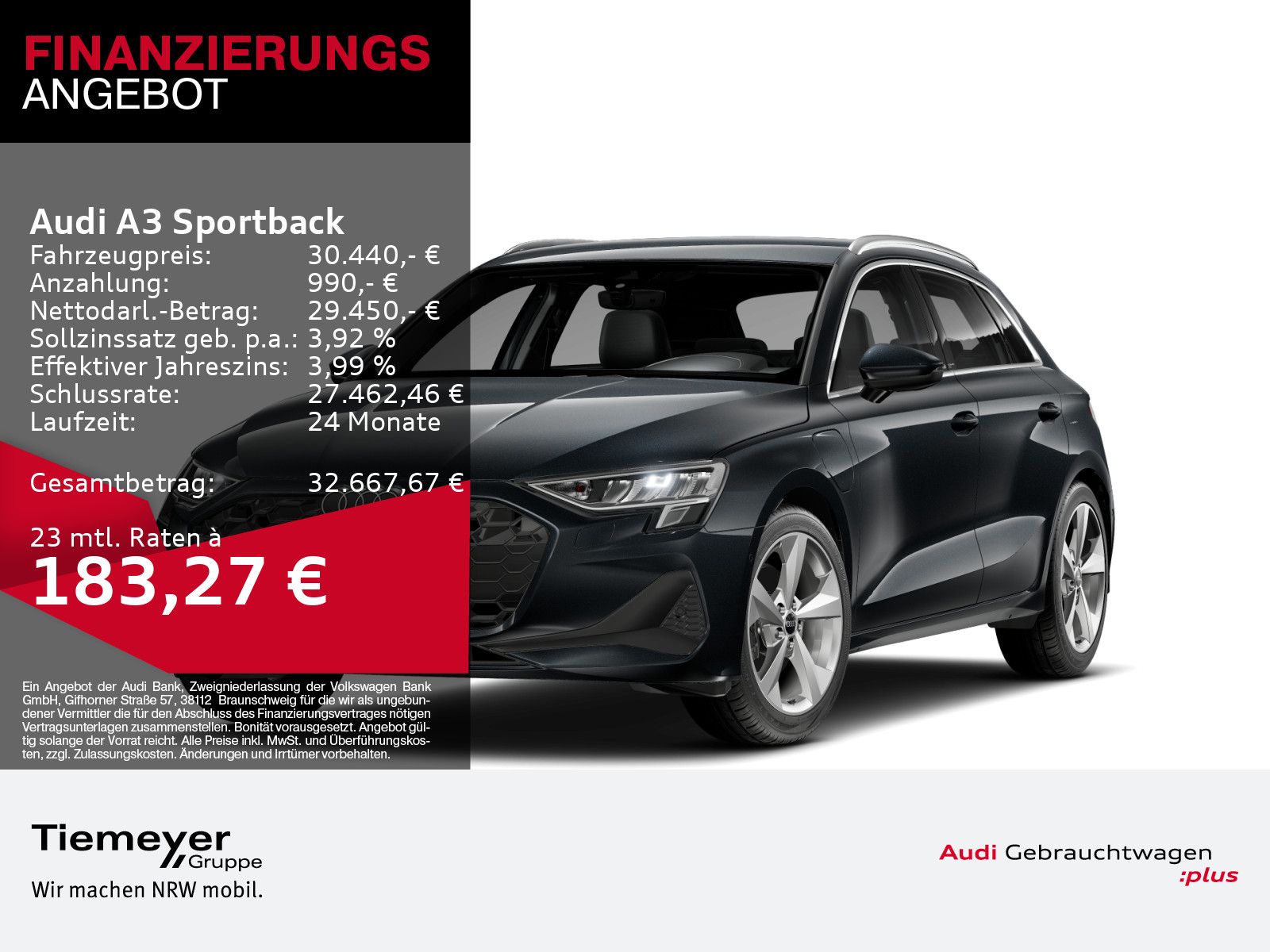 Audi A3 Sportback 40 TFSIe LM18 KAMERA SITZHZG NAVI+