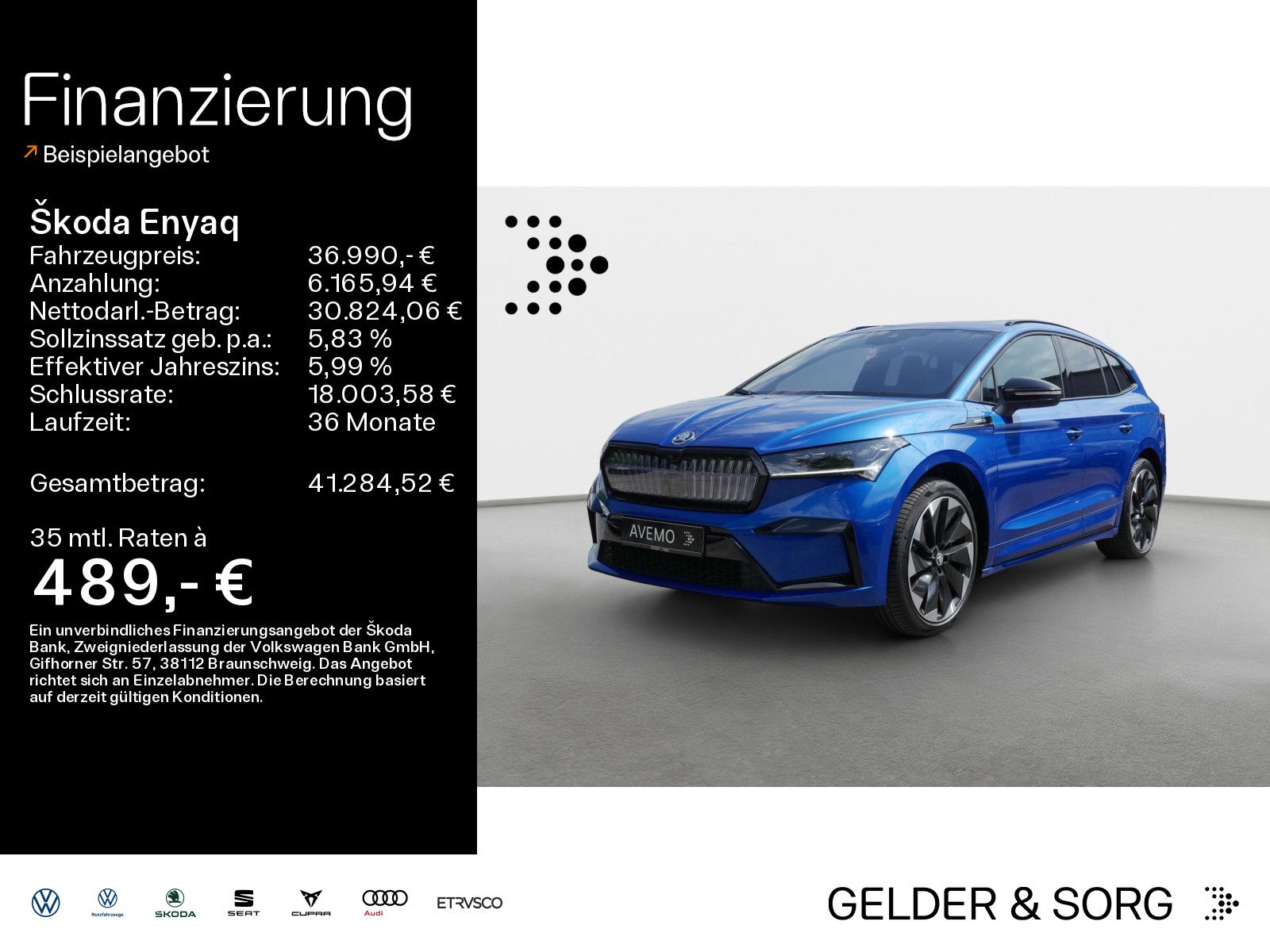Skoda Enyaq iV 80x Sportline 500km/WLTP*Pano*HuD*RFK