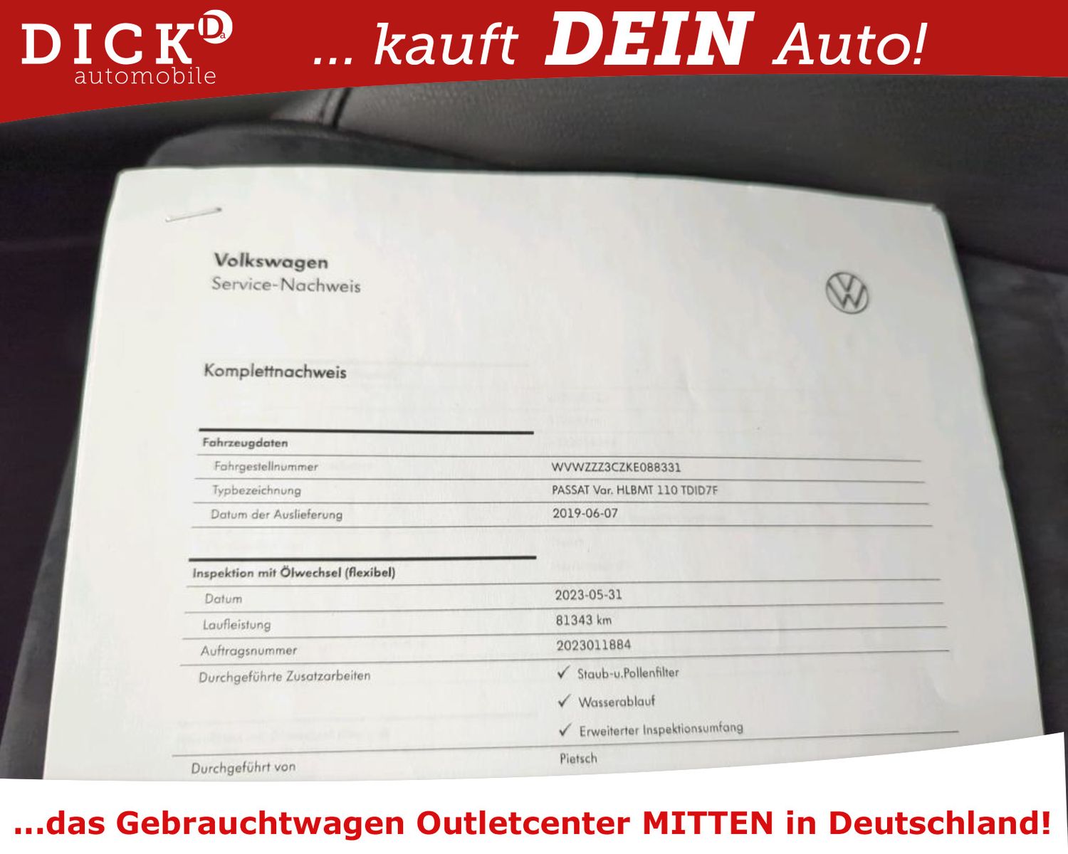 Fahrzeugabbildung Volkswagen Passat Var. 2.0d DSG HUD/NAVI+/ACC/HIFI/DCC/PANO