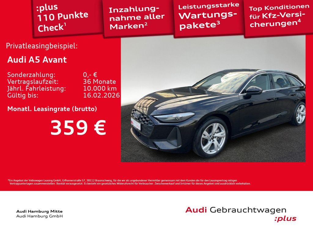 A5 Avant TFSI 110 kW S tronic Kamera PDC LED