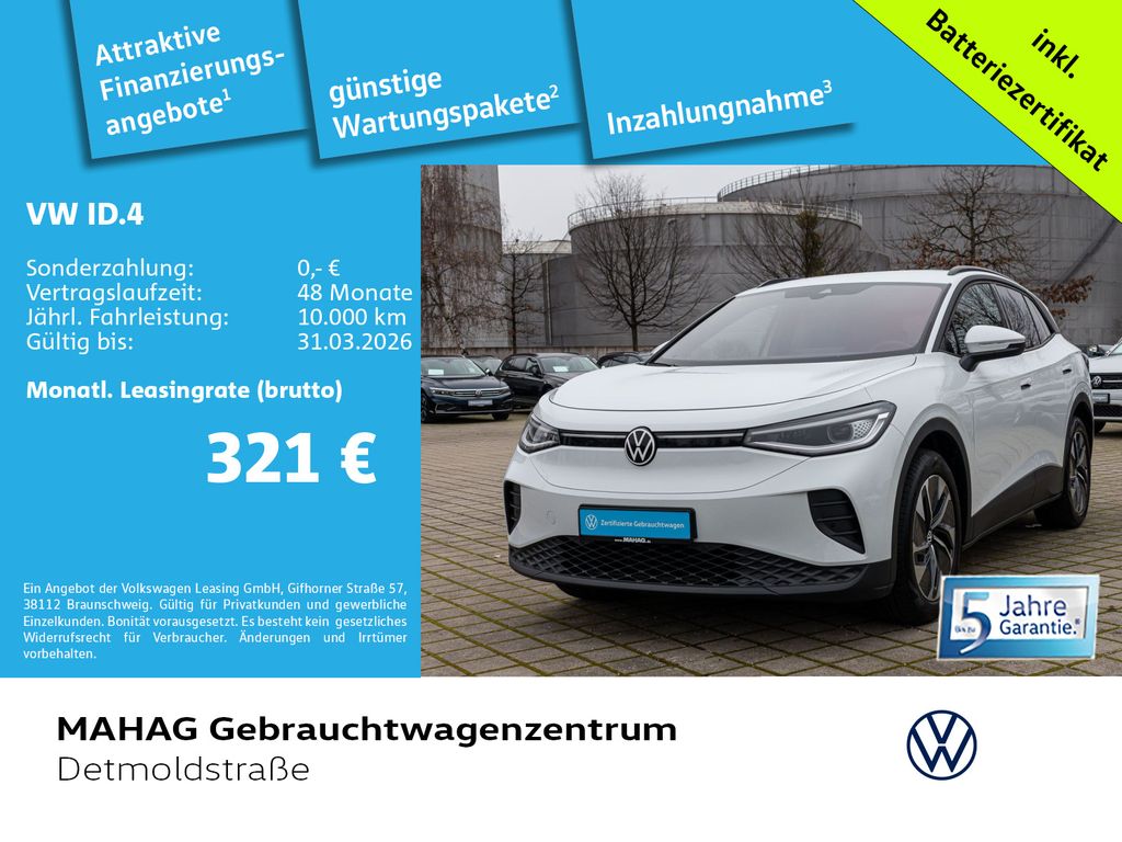 Volkswagen ID.4 Pure 125kW WärmePumpe NaviPro IQ.LIGHT AHK