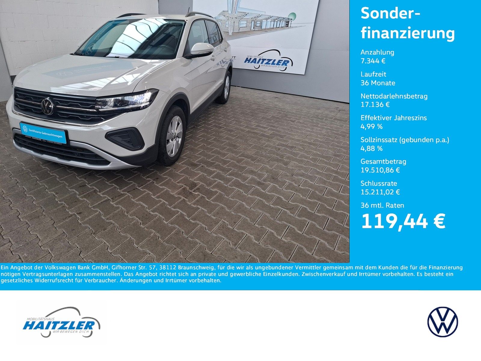Fahrzeugabbildung Volkswagen T-Cross Life 1.0 TSI DSG +App-Connect+ACC+Sitzh.