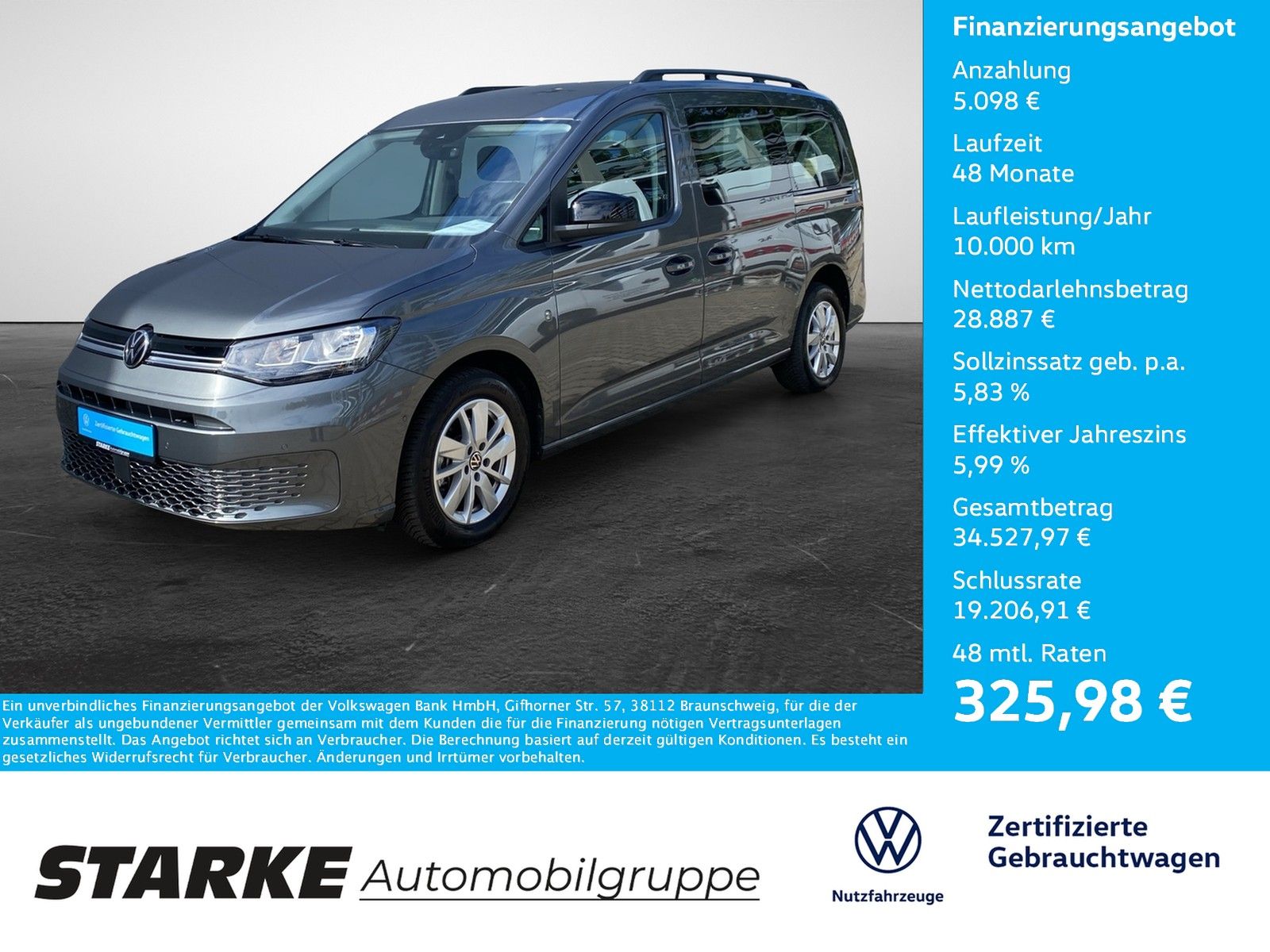 Volkswagen Caddy Maxi 2.0 TDI DSG Life AHK Navi PDC LM Tem