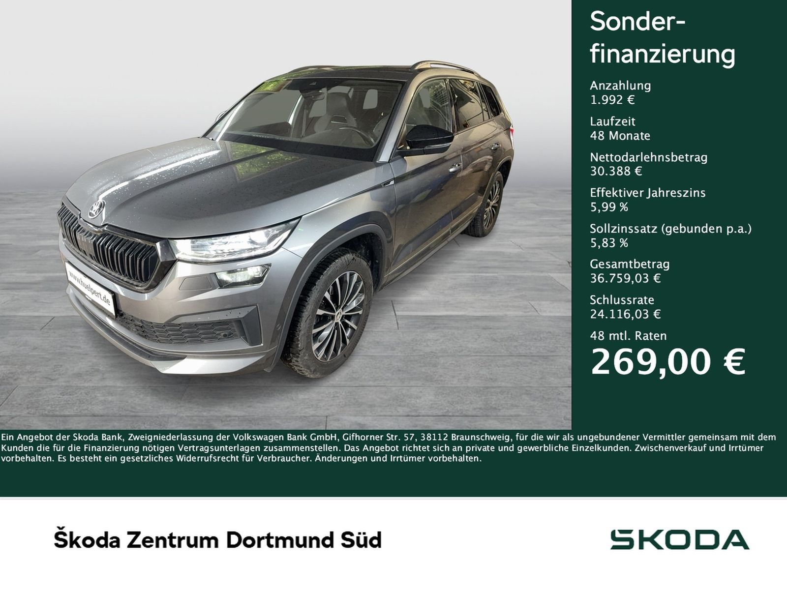 Skoda Kodiaq 2.0 SPORTLINE AHK CAM ACC LM19 MATRIX NAV