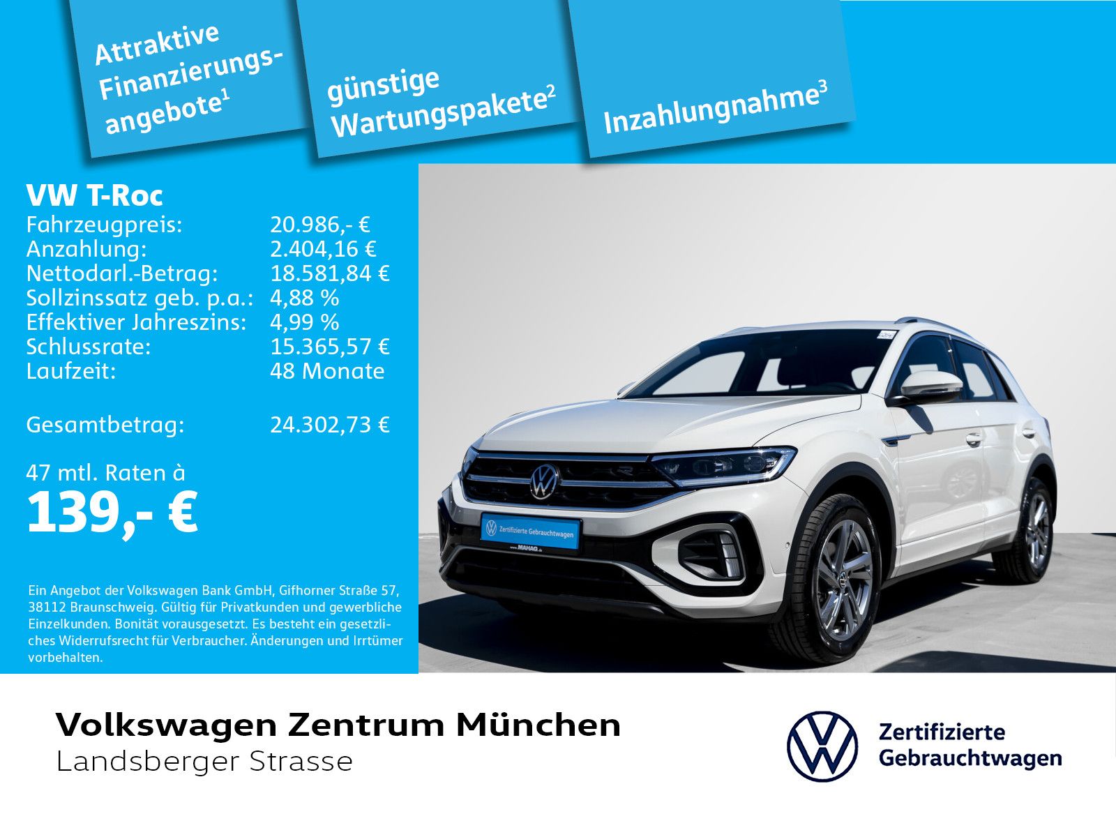 Volkswagen T-Roc 1.0 TSI R-Line ACC LED+ RearView ParkAssis