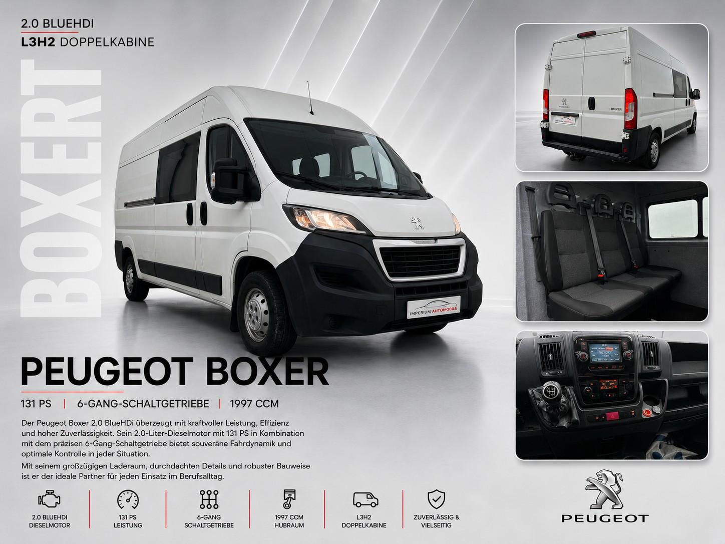 Peugeot Boxer 2.0 BHDi 335 DOKA L3H2 *KLIM*TEMP*AHK*6-SI