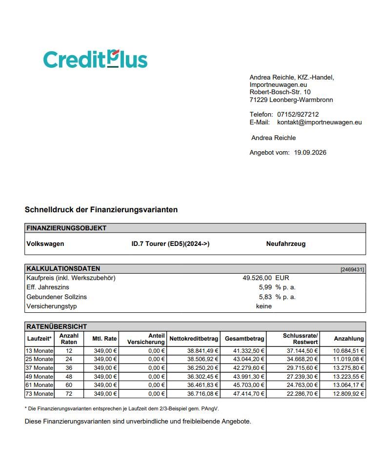 Volkswagen ID.7 Tourer Pro S AHK+Wärmepumpe+360° Kamera imagem 2