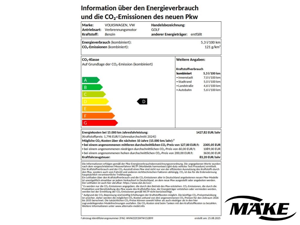 Golf R-Line 1.5 eTSI DSG AHZV NAV IQ.L RFK BLACK
