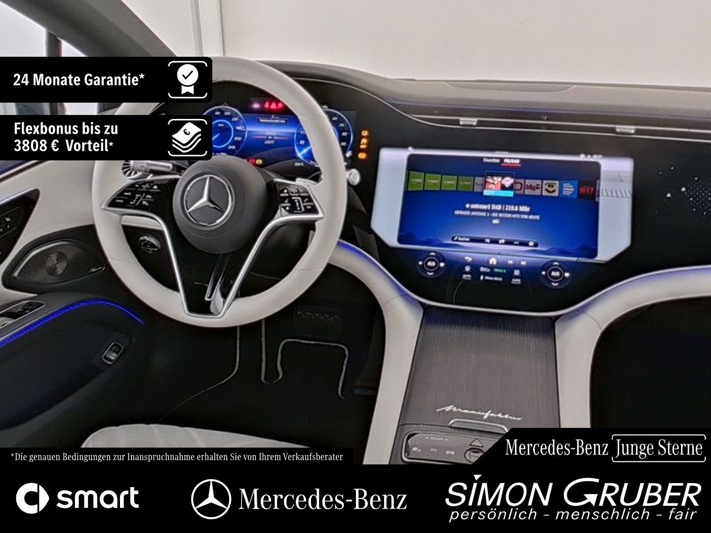 Fahrzeugabbildung Mercedes-Benz EQS 450+ Manufaktur Leder tiefweiss!!! Mod 2025