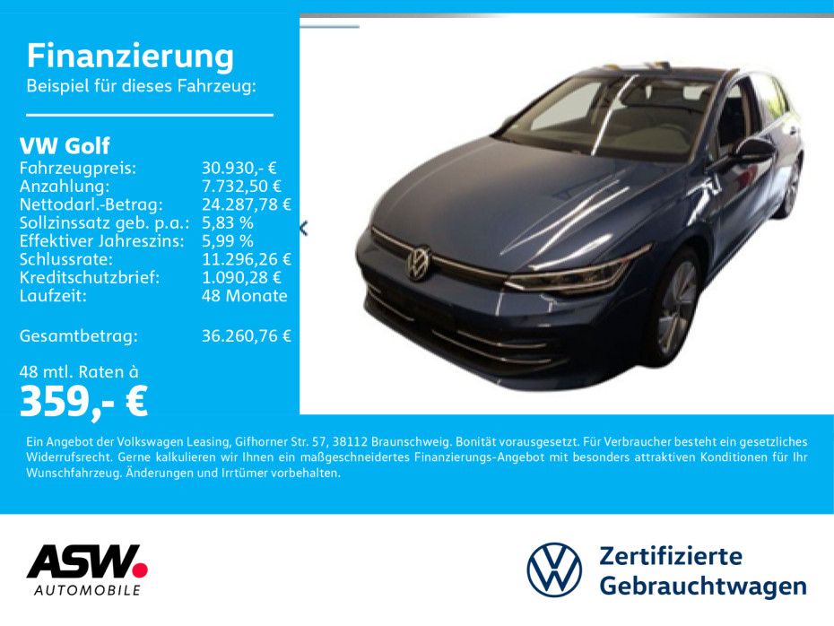 Volkswagen Golf ENERGY 1.5TSI eHybrid DSG Navi ACC RFK AHK
